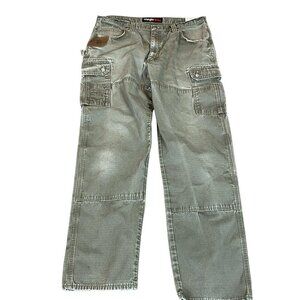 Wrangler Riggs Riptstop Cargo Work Pants Sz 38 Khaki Green #326i